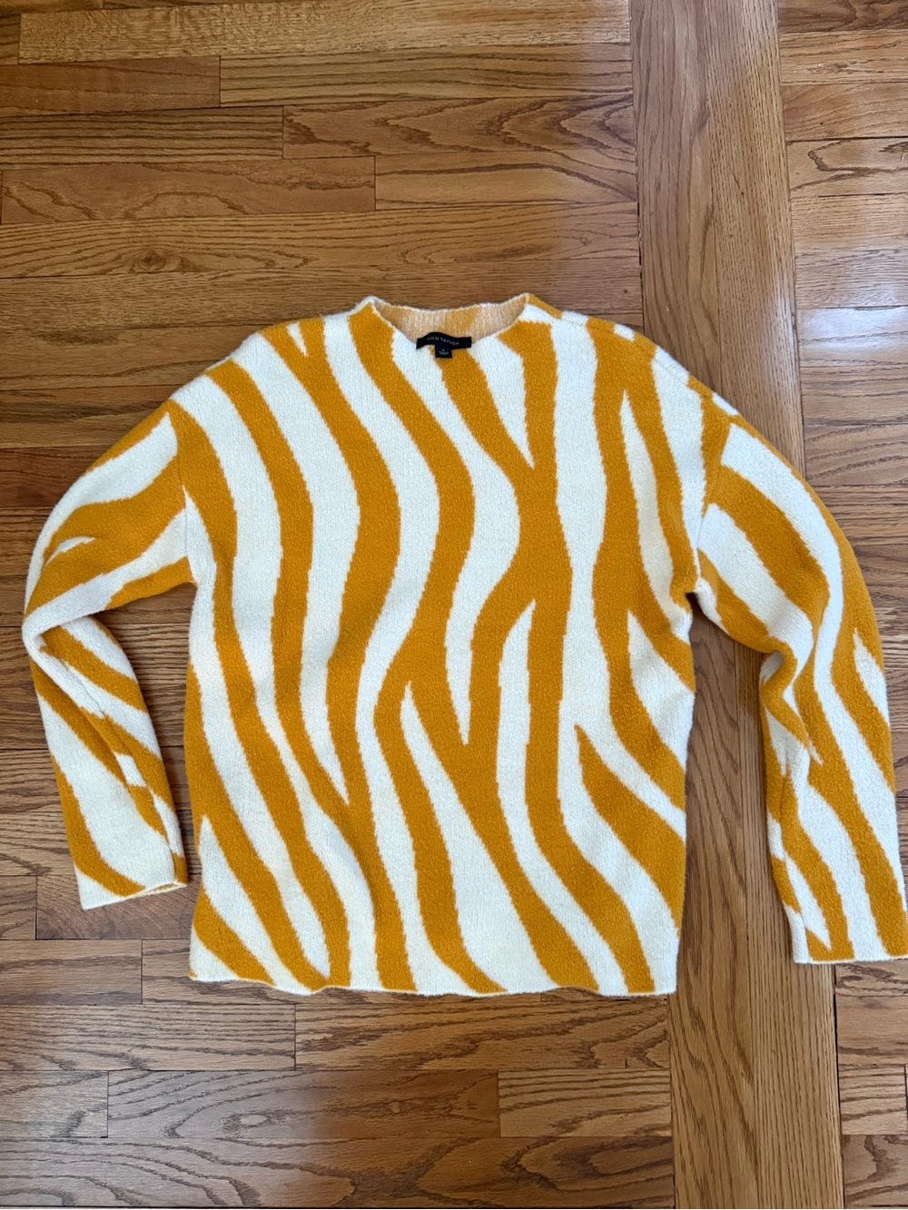 Yellow & White Striped Zebra Sweater